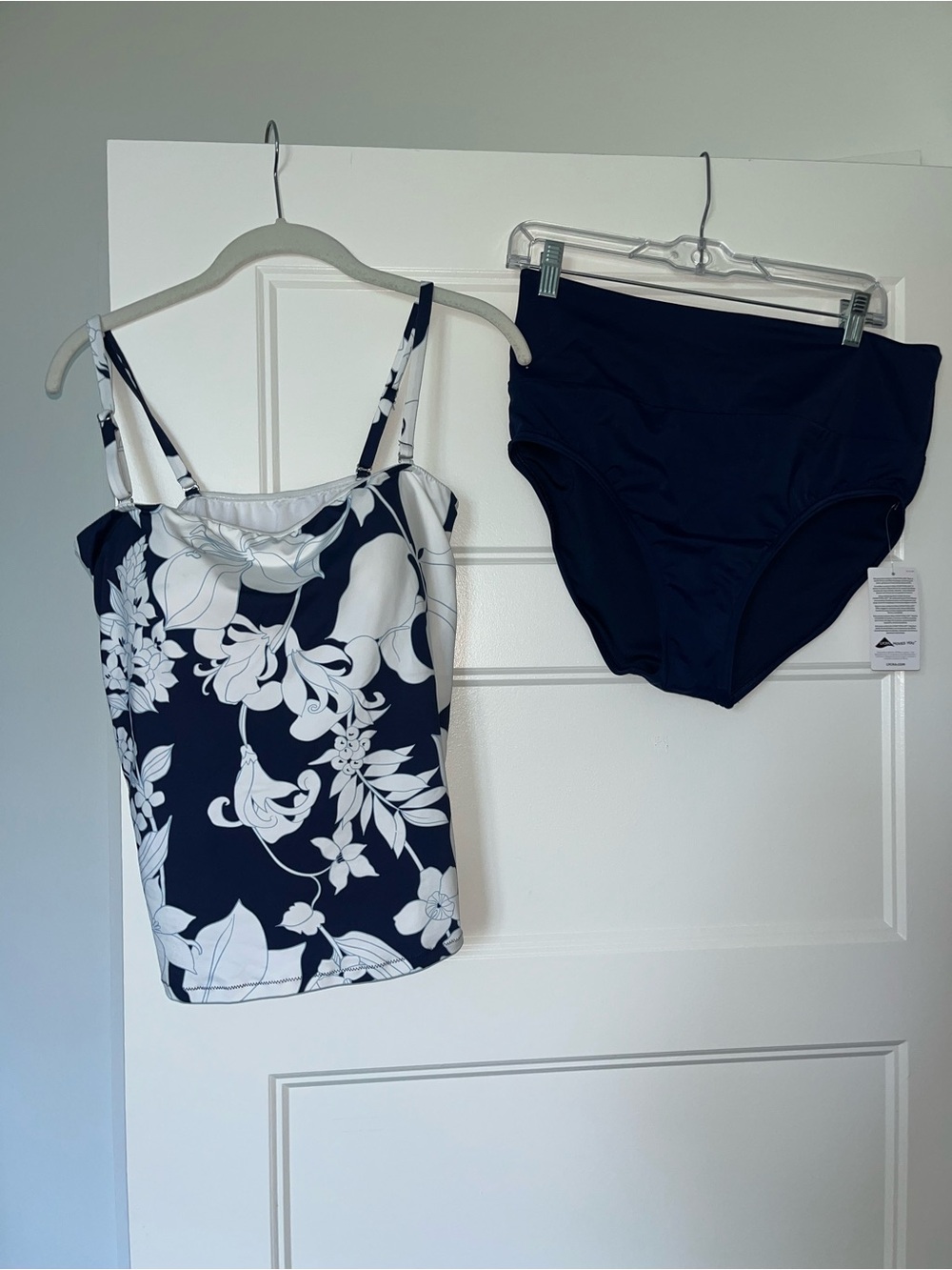 Lands End 2 Piece Tankini High Waisted Full Coverage Set